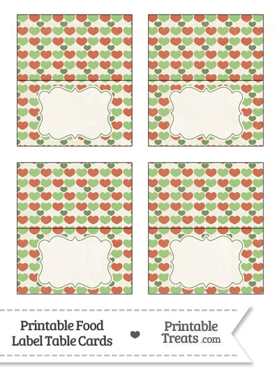 Vintage Christmas Hearts Food Labels from PrintableTreats.com