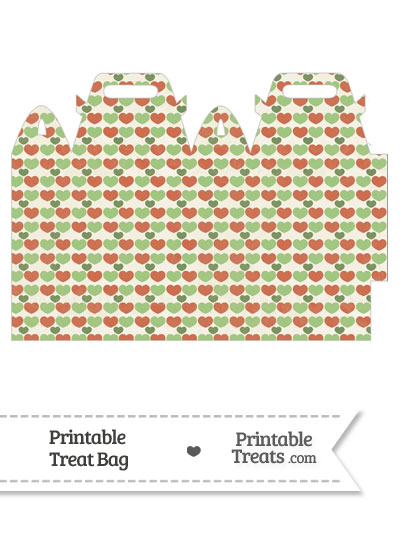 Vintage Christmas Hearts Treat Bag from PrintableTreats.com