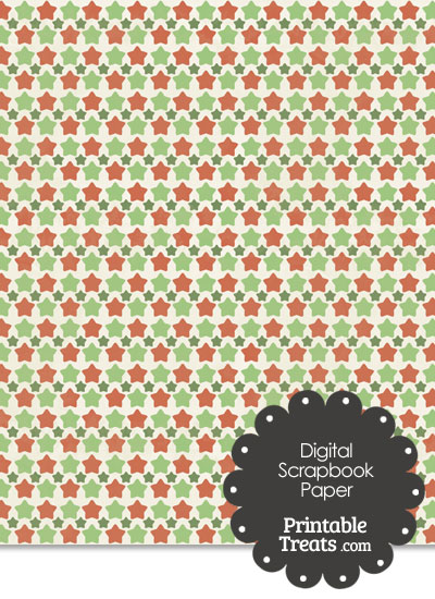 Vintage Christmas Stars Digital Scrapbook Paper from PrintableTreats.com