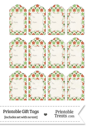 Vintage Christmas Stars Gift Tags from PrintableTreats.com