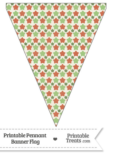 Vintage Christmas Stars Pennant Banner Flag from PrintableTreats.com