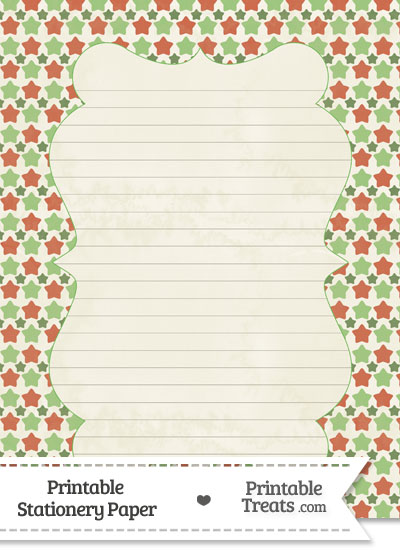 Vintage Christmas Stars Stationery Paper from PrintableTreats.com