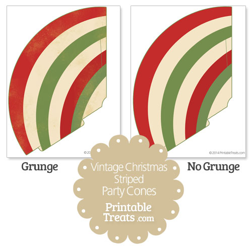 vintage christmas striped party cones