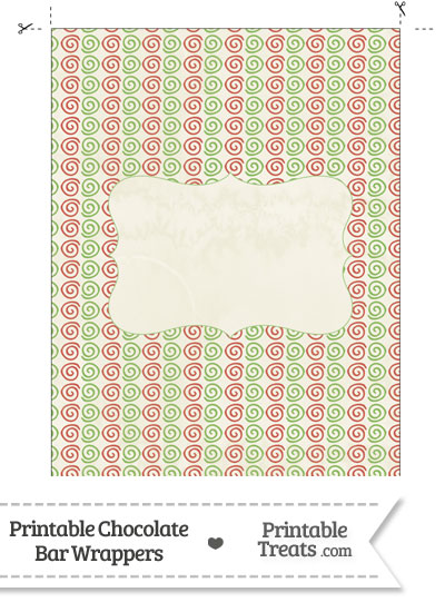 Vintage Christmas Swirls Chocolate Bar Wrappers from PrintableTreats.com