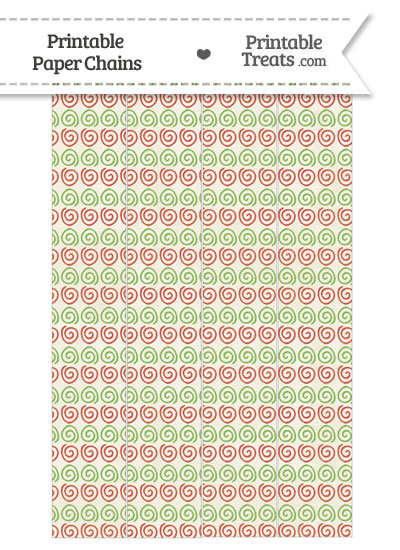 Vintage Christmas Swirls Paper Chains from PrintableTreats.com