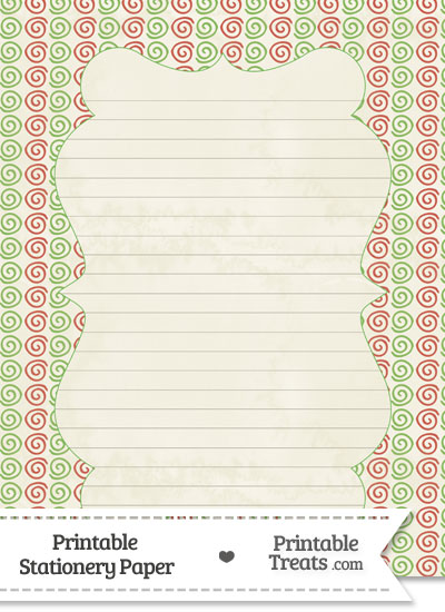 Vintage Christmas Swirls Stationery Paper from PrintableTreats.com