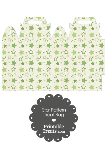 Vintage Green Star Pattern Treat Bag from PrintableTreats.com