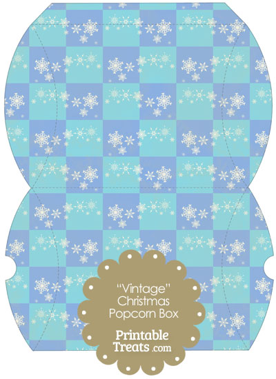 Vintage Large Snowflake Checkered Pillow Box from PrintableTreats.com