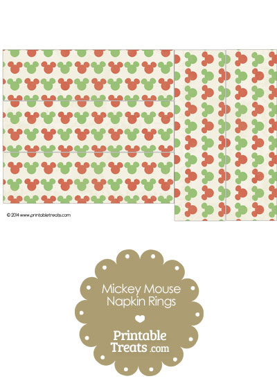 Vintage Mickey Mouse Christmas Napkin Rings from PrintableTreats.com