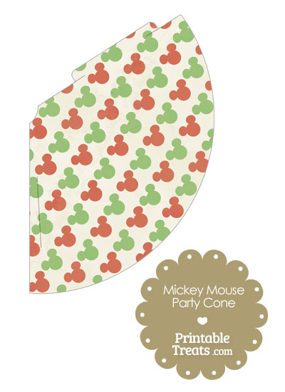 Vintage Mickey Mouse Christmas Party Cone from PrintableTreats.com