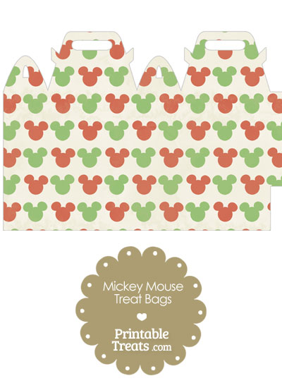 Vintage Mickey Mouse Christmas Treat Bag from PrintableTreats.com