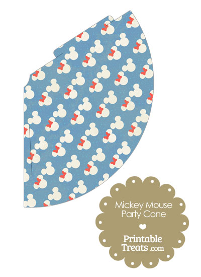 Vintage Minnie and Mickey Snow Theme Party Cone from PrintableTreats.com