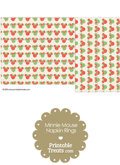Minnie Mouse Christmas Napkin Rings from PrintableTreats.com