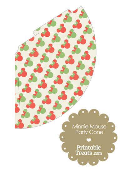 Vintage Minnie Mouse Christmas Party Cone from PrintableTreats.com