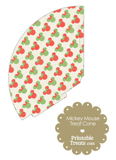 Vintage Minnie Mouse Christmas Treat Cone from PrintableTreats.com