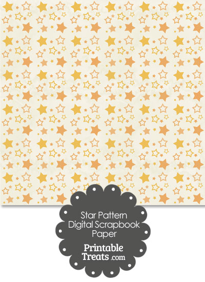 Vintage Orange Star Pattern Digital Scrapbook Paper from PrintableTreats.com