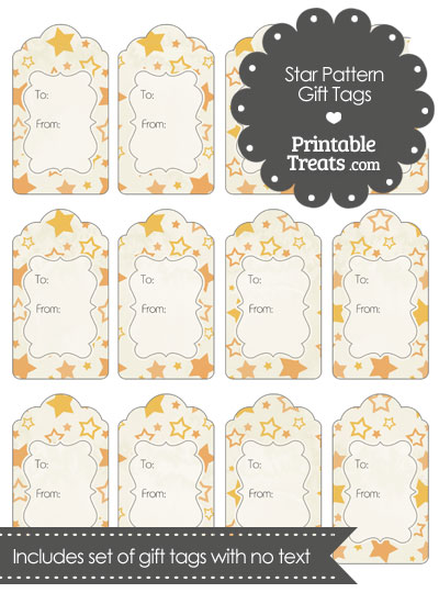 Vintage Orange Star Pattern Gift Tags from PrintableTreats.com