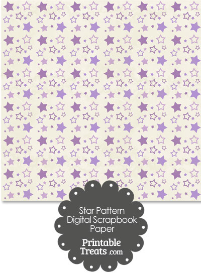 Vintage Purple Star Pattern Digital Scrapbook Paper from PrintableTreats.com