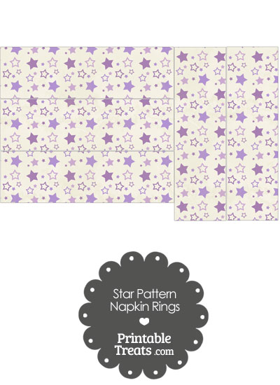 Vintage Purple Star Pattern Napkin Rings from PrintableTreats.com