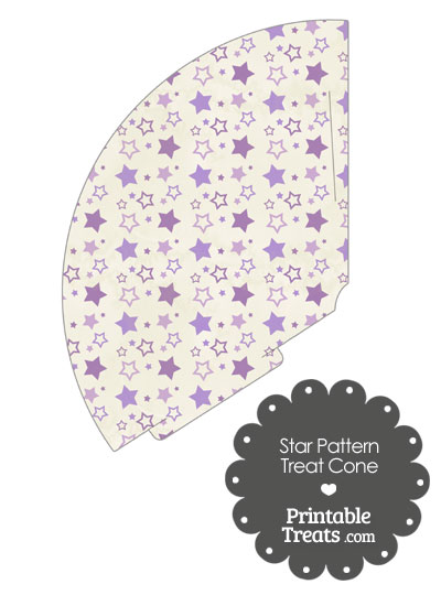 Vintage Purple Star Pattern Treat Cone from PrintableTreats.com