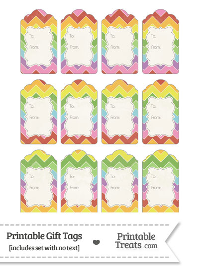 Vintage Rainbow Chevron Gift Tags from PrintableTreats.com