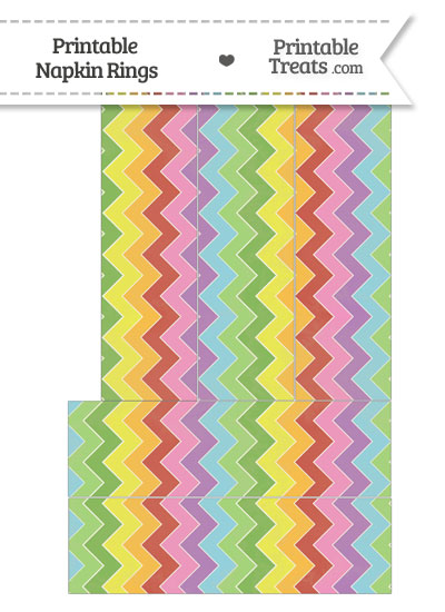 Vintage Rainbow Chevron Napkin Rings from PrintableTreats.com