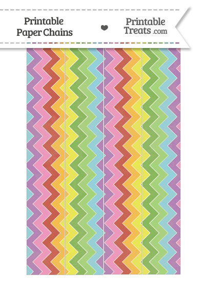 Vintage Rainbow Chevron Paper Chains from PrintableTreats.com