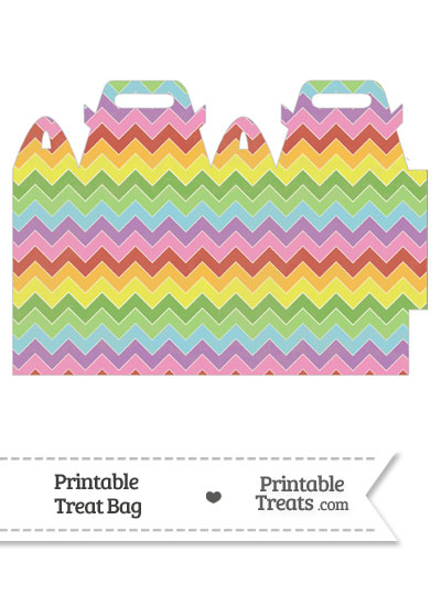 Vintage Rainbow Chevron Treat Bag from PrintableTreats.com