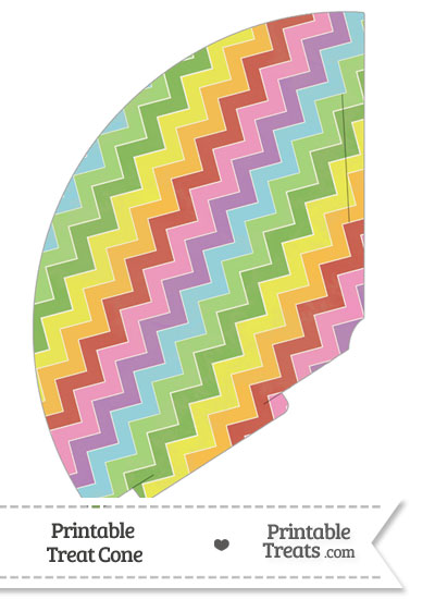 Vintage Rainbow Chevron Treat Cone from PrintableTreats.com