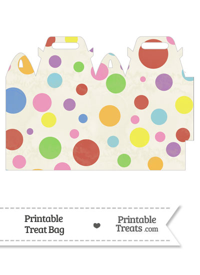 Vintage Rainbow Dots Treat Bag from PrintableTreats.com