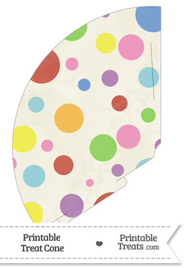 Vintage Rainbow Dots Treat Cone from PrintableTreats.com