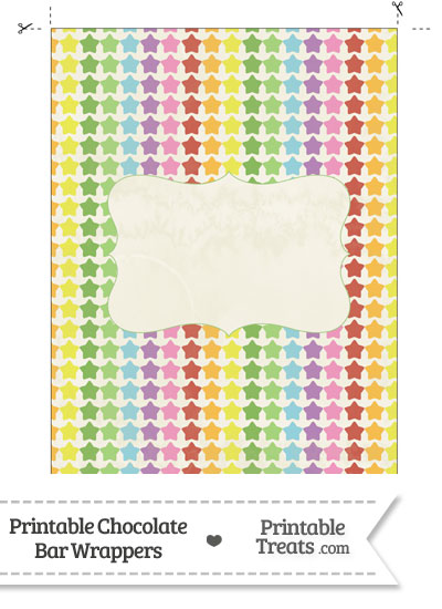 Vintage Rainbow Stars Chocolate Bar Wrappers from PrintableTreats.com