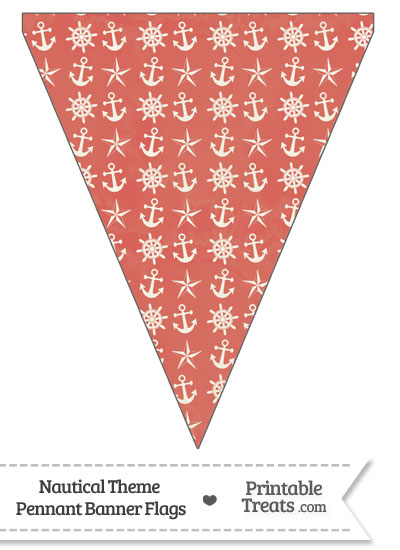 Vintage Red Nautical Pennant Banner Flag from PrintableTreats.com