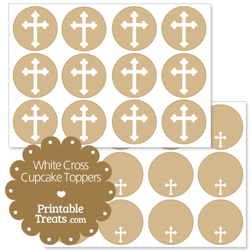 white cross cupcake toppers