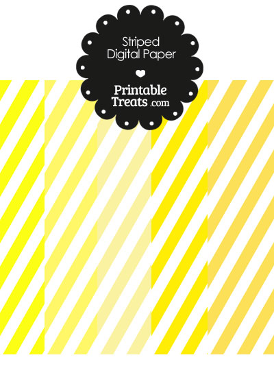 Yellow and White Diagonal Striped Digital Scrapbook Paper from PrintableTreats.com