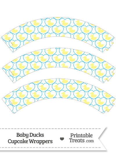 Yellow Baby Ducks Cupcake Wrappers from PrintableTreats.com