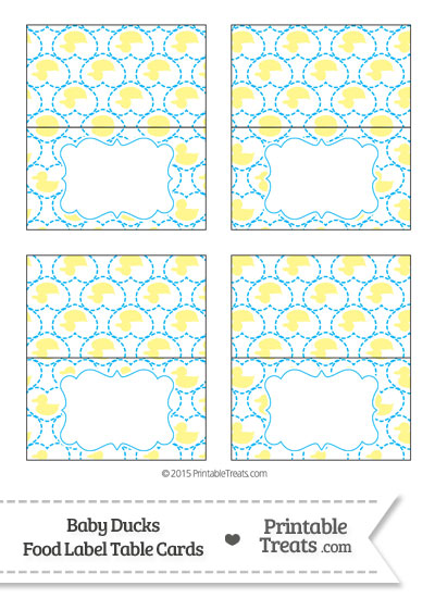 Yellow Baby Ducks Food Labels from PrintableTreats.com