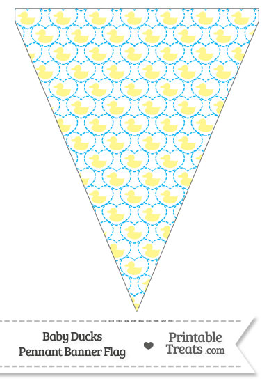 Yellow Baby Ducks Pennant Banner Flag from PrintableTreats.com
