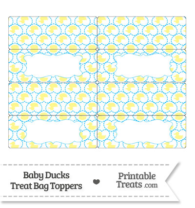 Yellow Baby Ducks Treat Bag Toppers from PrintableTreats.com