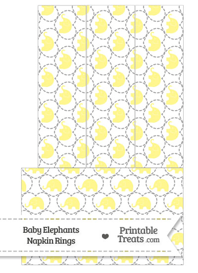Yellow Baby Elephants Napkin Rings from PrintableTreats.com