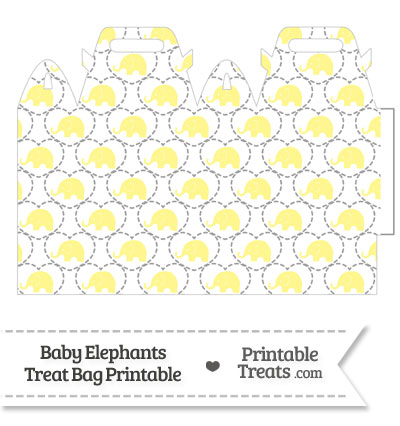 Yellow Baby Elephants Treat Bag from PrintableTreats.com