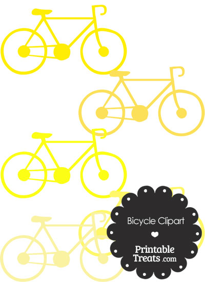 Yellow Bicycle Clipart from PrintableTreats.com