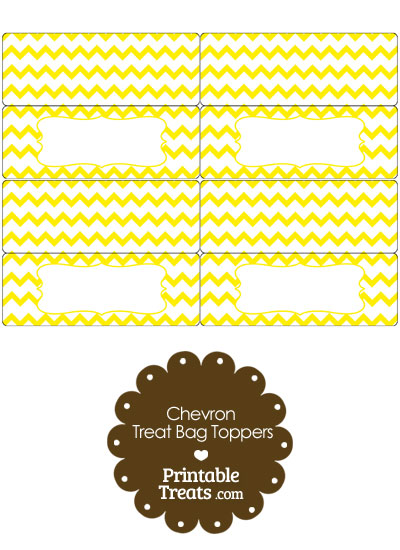 Yellow Chevron Treat Bag Toppers from PrintableTreats.com