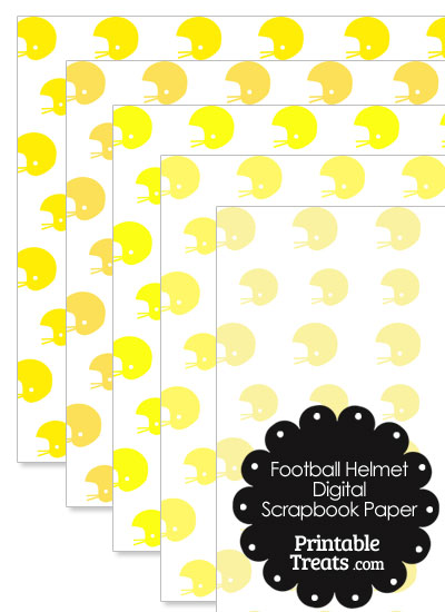 Yellow Football Helmet Digital Scrapbook Paper from PrintableTreats.com