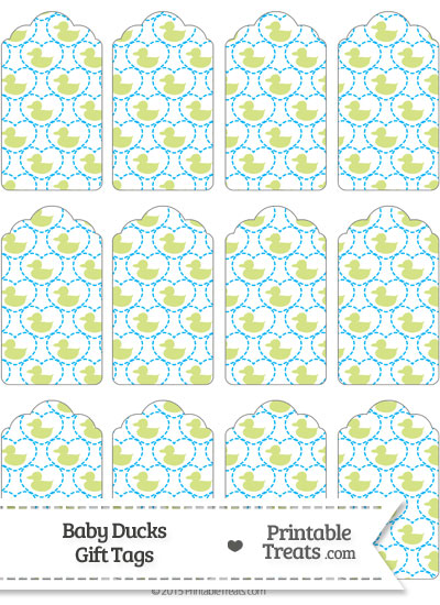 Yellow Green Baby Ducks Gift Tags from PrintableTreats.com