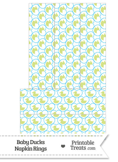 Yellow Green Baby Ducks Napkin Rings from PrintableTreats.com