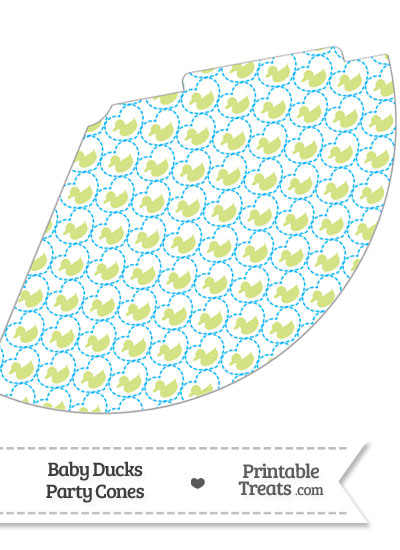 Yellow Green Baby Ducks Party Cone from PrintableTreats.com