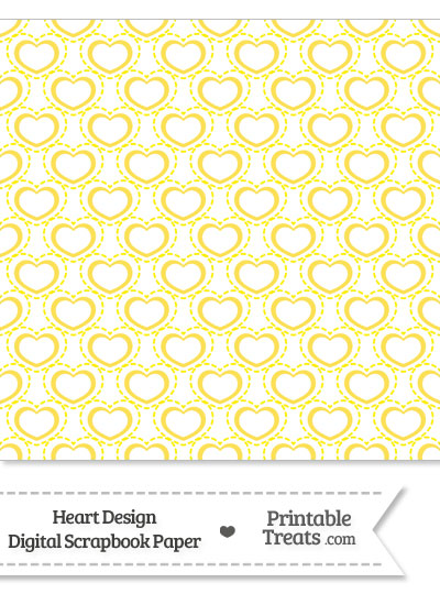 Yellow Heart Design Digital Scrapbook Paper from PrintableTreats.com