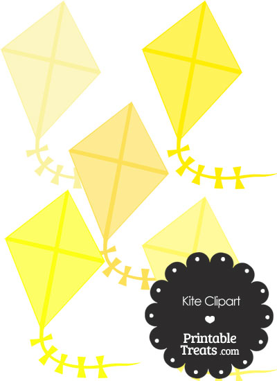 Yellow Kite Clipart from PrintableTreats.com