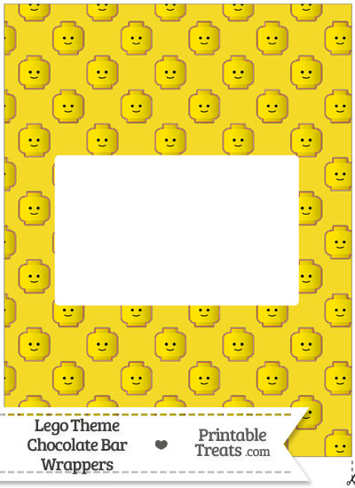 Yellow Lego Theme Chocolate Bar Wrappers from PrintableTreats.com